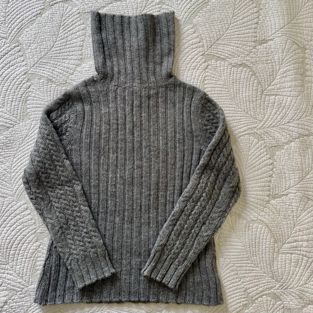 Pendleton Gray Cable Knit Turtleneck Sweater - image 8